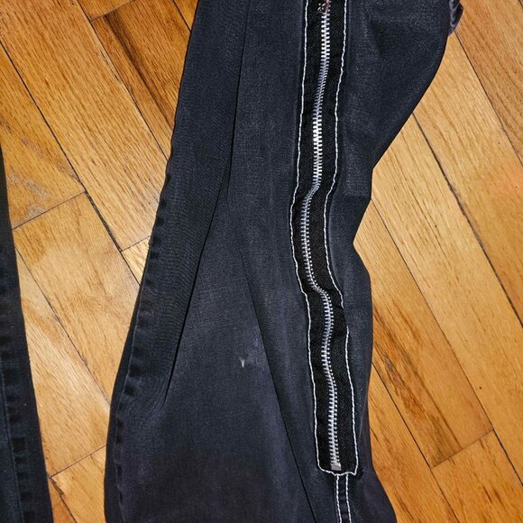 VINTAGE TRIPP size 7 Hot Topic UFO black and white lace wide leg parachute pants - Picture 9 of 11